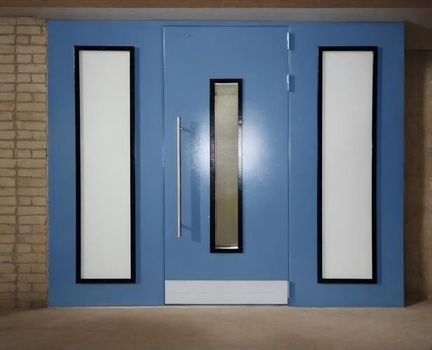 Синяя нестандартная дверь