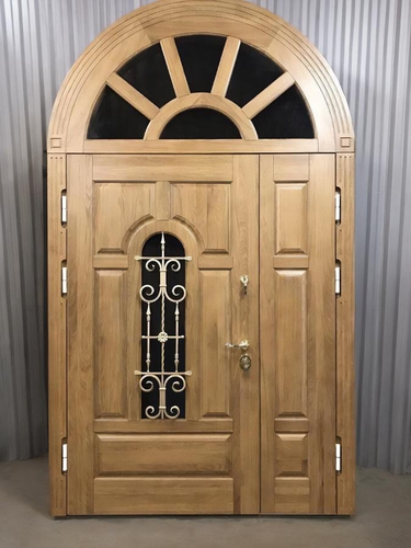 Арочная дверь со стеклом