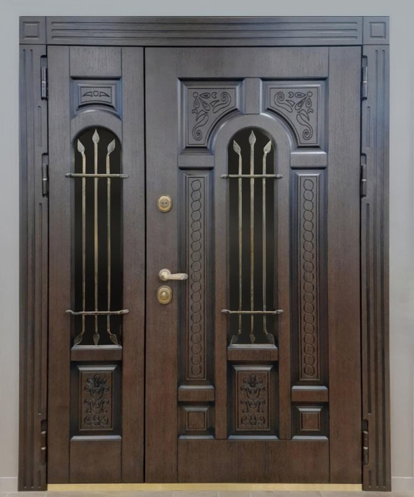 Полуторная дверь со стеклами Полуторная дверь со стеклами